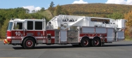 The Pennsylvania Fire Academy's new KME 100-foot midmount AerialCat quint features a "Straight Shot" easy load hosebed.