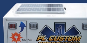 solar panels installed on a PL Custom ambulance