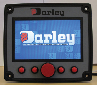 (1) W.S. Darley & Co. makes the Smart Panel controller, a nontouch-screen model that is accessed through buttons and a control knob aligned along the bottom of the unit.