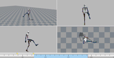 This screen capture demonstrates how a firefighter's movements can be recorded into an avatar