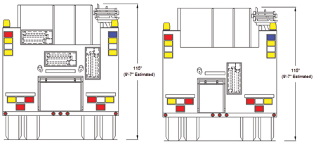 The right-hand side swing-down ladder rack