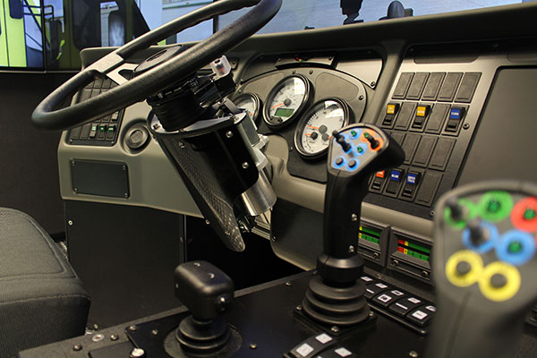 Interior view of the Oshkosh Striker Simulator