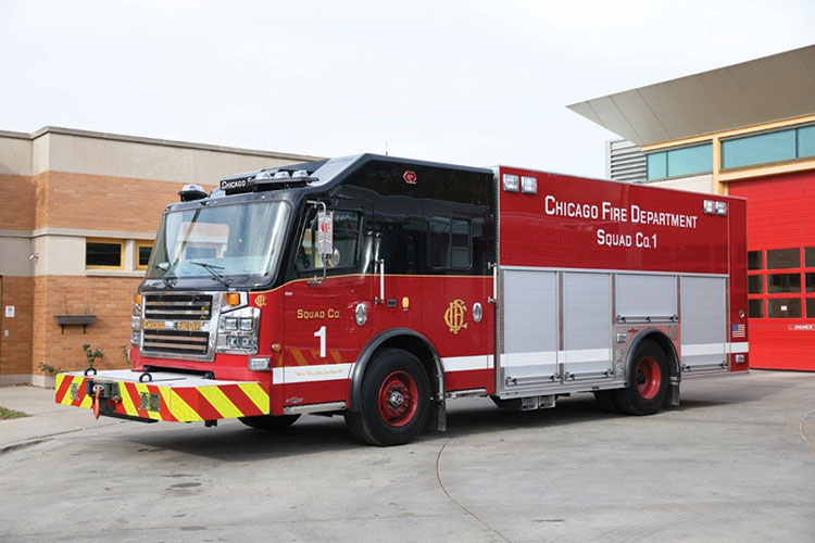 2 The Rosenbauer walk-through rescues each seat four firefighters in the cab and allow access to the interior of the rear of the body both from the cabs and through a rear door