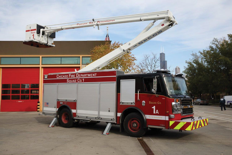 3 Each ACP-55-outfitted rescue has seating for two crew members and a transverse compartment behind the cab that carries a Zodiac inflatable boat and outboard motor used by the department for water rescues on the city’s inner city lagoons