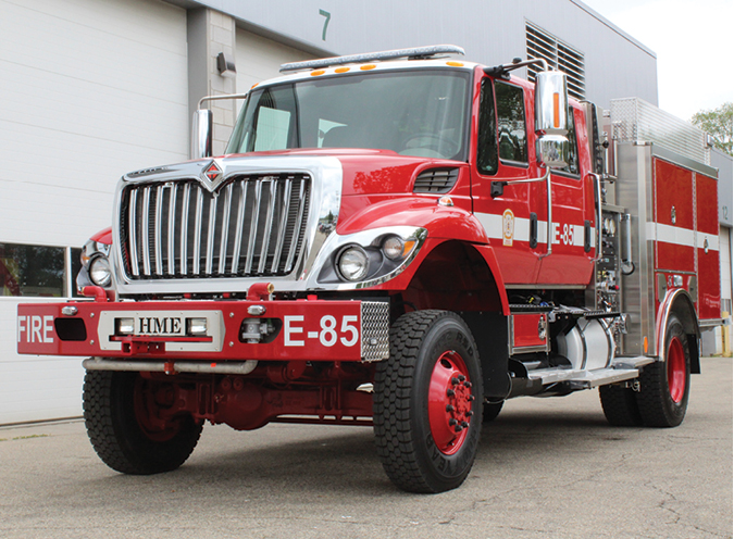 1 The Los Pinos (CO) Fire Protection District went to HME Inc. for this Model 34 Type 3 wildland pumper built on an International 7400 4x4 four-door commercial chassis with seating for four firefighters. (Photos courtesy of Fire Fighter Trucks of Colorado.)  