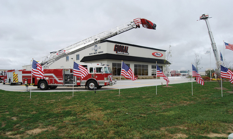 The Aurora, Illinois, facility has 18 service bays to support the Pierce product line in the Metro Chicago, Illinois, area. 