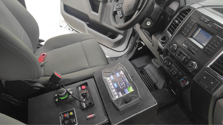 The driver’s cockpit on the Road Rescue ambulances.