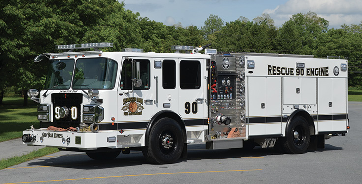 4 Guys Fire Trucks—Shamokin Dam (PA) Fire Company pumper. Spartan Metro Star EMFD cab and chassis; Cummins ISL9 450-hp engine; Hale Qmax-XS 1,750-gpm pump; UPF Poly 750-gallon tank; 4 Guys stainless steel body; Elkhart Vulcan deck gun monitor; FRC LED scene lights. Dealer: Bob Pursel, Commonwealth Fire Equipment Co., Inc., Winchester, VA.