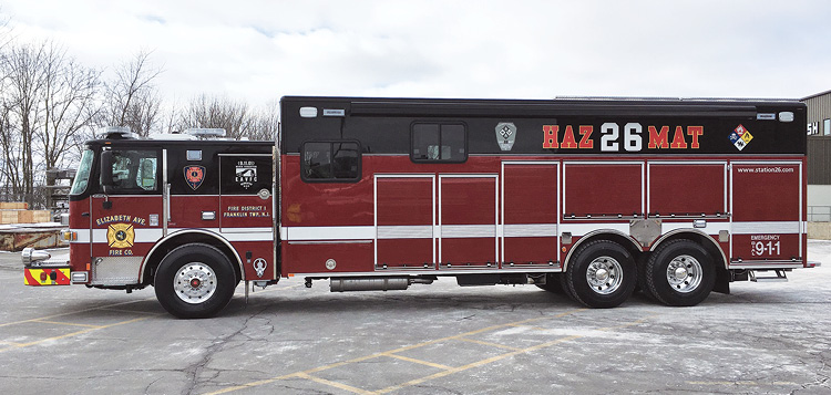 Pierce Manufacturing Inc. built this CBRNE hazmat response rig for the Franklin Township (NJ) Fire District #1. (Photos 3-5 courtesy of Pierce Manufacturing Inc.)