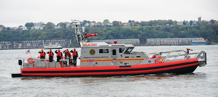 The FDNY’s Marine 6 (Bravest) is a 65-foot Fast Boat that has a CBRNE protection system similar to that on its larger sister vessels 