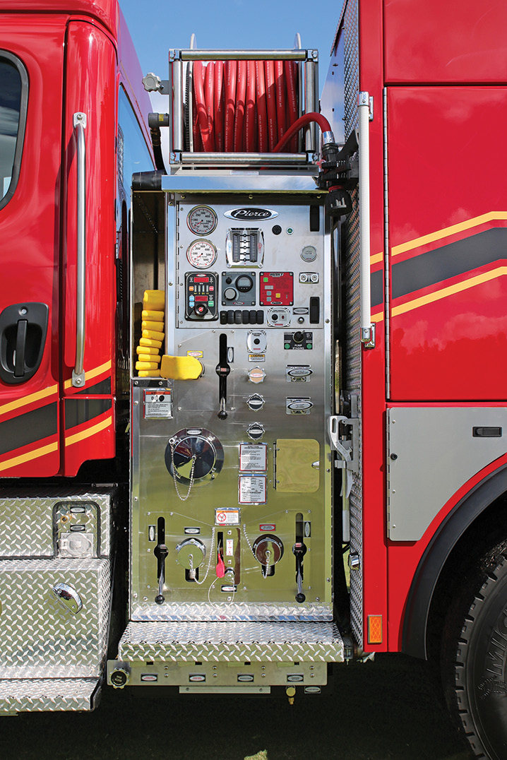 The pump house on Pierce’s new Wildland FX3 engine. 