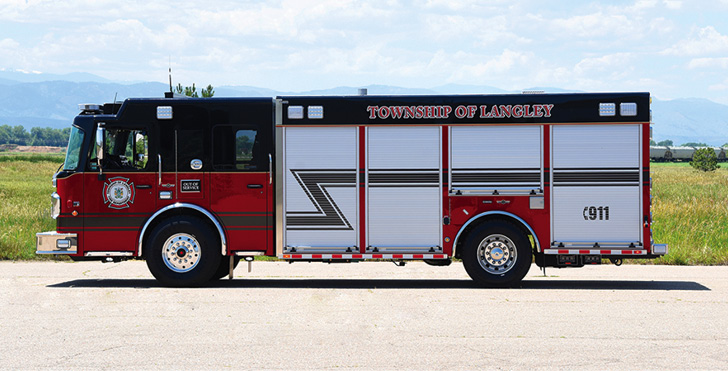 SVI Trucks—Township of Langley, British Columbia, Canada, heavy rescue. Spartan Metro Star MFD cab and chassis; Cummins L9 400-hp engine; 18-foot walk-around rescue body; two Command Light CL series light towers; two OnScene Solutions Talon helmet storage brackets, LED compartment lighting and aluminum heavy-duty cargo slides; Ramsey 9,000-pound portable winch. Dealer: Sean Montague, Safetek, Abbotsford, BC, Canada.