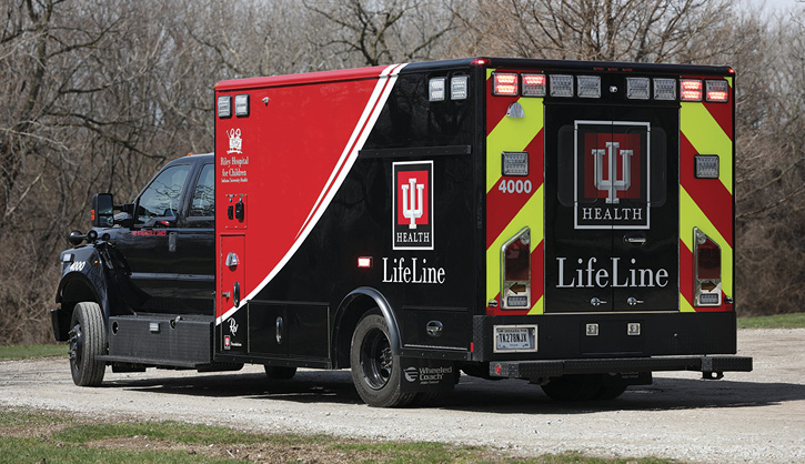 Wheeled Coach built this pediatric critical care ambulance for Riley Hospital for Children (IN).