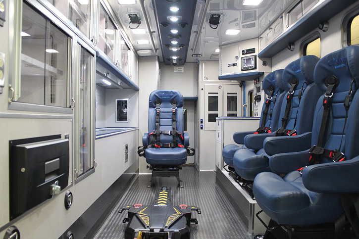 The interior of the Children’s Minnesota pediatric trauma center ambulance.