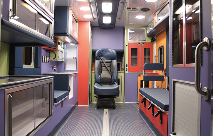 The interior of the Driscoll Children’s Hospital rig.