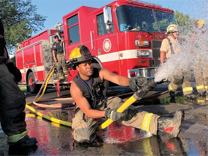 Fredericktown Community (OH) Fire District firefighters during a training exercise wearing Fire-Dex FDL100 leather structural boots. (Photos 4-5 courtesy of Fire-Dex.)