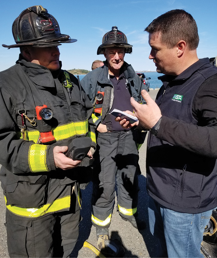 Every firefighter received one-on-one instruction on how to use the LUNAR devices before they entered the burn building. (Photos by author unless otherwise noted.) 