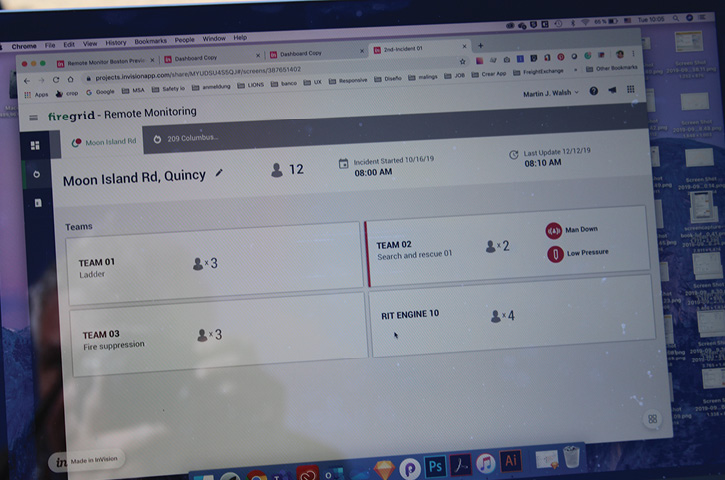 The MSA Cloud software engineers from MSA went over how the software would be tracking the GPS location of all firefighters wearing a LUNAR device. The engineers stayed with the incident commander throughout each evolution, helping him to monitor and observe.  