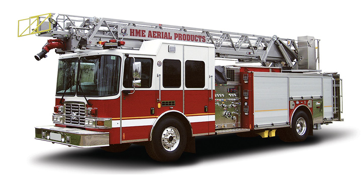 The HAF80L 80-foot aerial ladder made by HME Ahrens-Fox has a 14-foot jack spread using four H-style jacks.