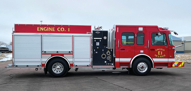 he Spartan ER pumpers for Lincoln Fire & Rescue are powered by 380-hp Cummins ISL9 diesel engines and Allison 3000 EVS automatic transmissions. 