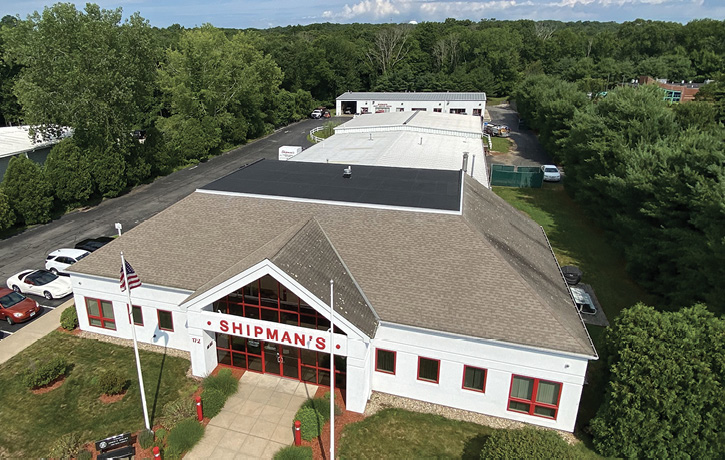 An overhead view shows the multiple additions made to the Shipman’s facility. Several more apparatus service bays are presently under construction.