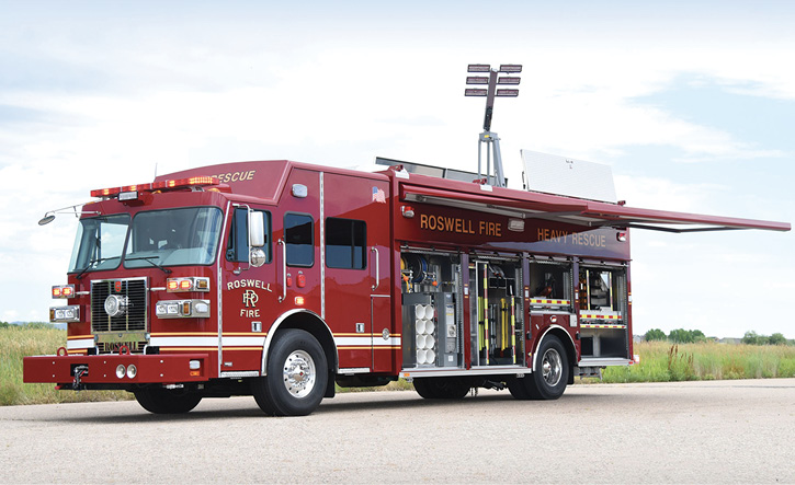 Sutphen Corp. built this collapse, trench rescue, and extrication specialty rescue truck