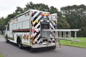 Ladder in heavy rescue truck