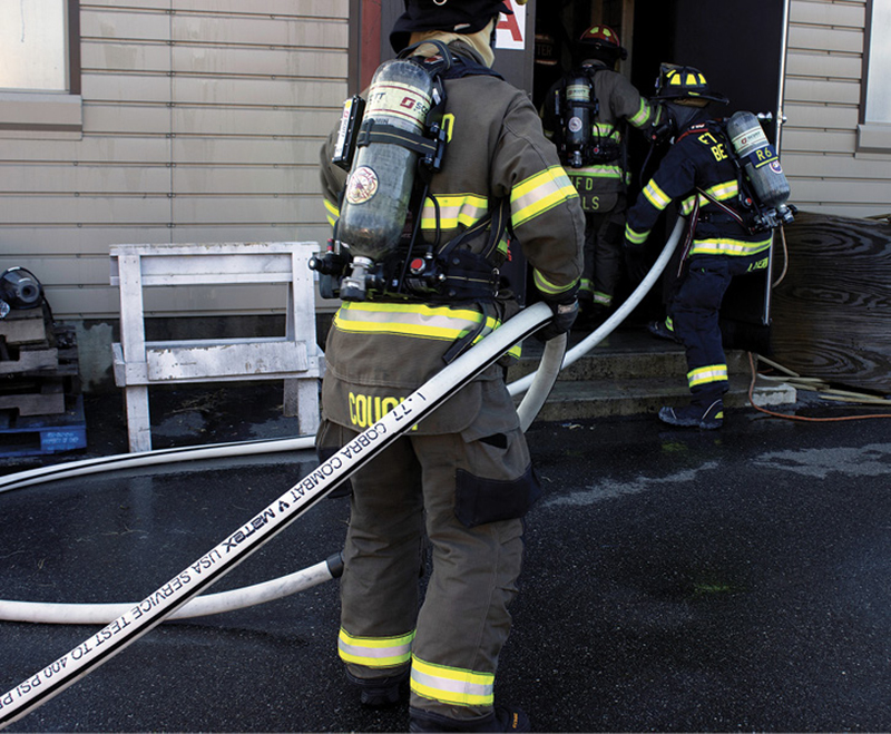 MaTex Hose makes Platinum attack line, a double-jacket polyurethane line hose that has anti-whip technology.