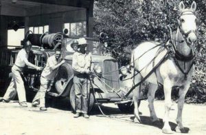 horse-drawn fire engine