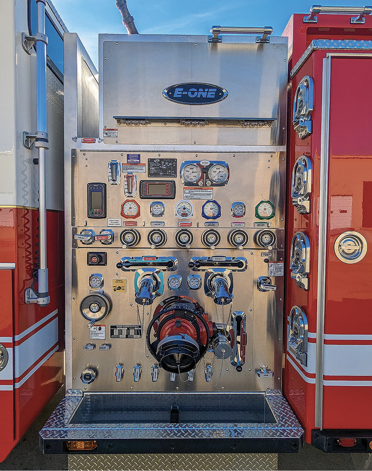 The apparatus purchasing committee designed the pumper with a simple pump panel.