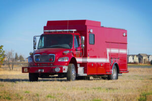 SVI Trucks built this walk-in medium rescue on a Freightliner M2-106 chassis and two person cab for Spirit Lake (IA) Community Fire Department. (Photos 1-5 courtesy of SVI Trucks)