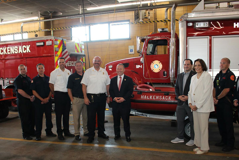 In a special ceremony held at the Fire Headquarters today, Congressman Josh Gottheimer joined Fire Chief Anthony Riehl to officially present the grant to the department. The Hackensack Fire Department is honored to receive this grant and is grateful for the opportunity to further enhance the capabilities of its firefighting personnel. (Source: Hackensack Fire Department Facebook page)