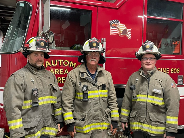 A big thank you to the Community Foundation of Wisconsin, Wautoma Area Fire Department said in a Facebook post. (L to R) Assistant Chief Josh Grenier, Chief Larry Buntrock, and Assistant Chief Pat Handel. (Source: Wautoma Area Fire Department Facebook page)