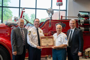 Williamsburg Fire Department received the Society For The Preservation & Appreciation of Antique Motor Fire Apparatus In America (SPAAMFAA) National Preservation Award on Friday, July 12, 2024 for its efforts to preserve and maintain Engine 3. (Source: Williamsburg Fire Department Facebook page)