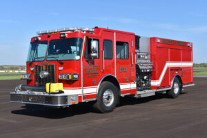 CustomFIRE built this rescue-pumper on a Sutphen Monarch chassis and cab with seating for six firefighters for Poynette-Dekorra (WI) Fire Department. (Photos 1-5 courtesy of CustomFIRE)