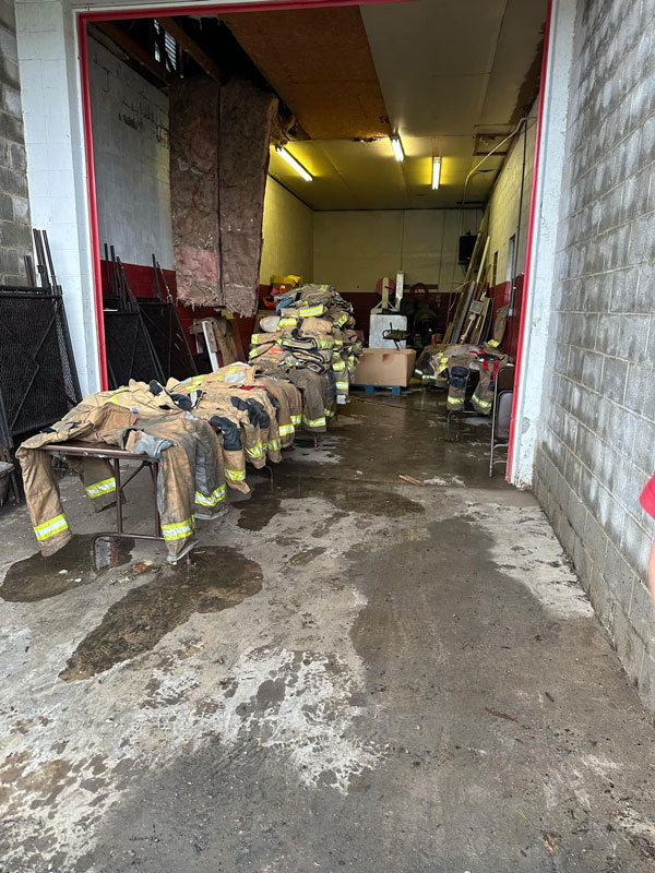 Lewistown, Pennsylvania firefighters assisted McClure Fire Company with clean up from the flood recently. (Source: City Hook & Ladder #14 - Lewistown, PA Facebook page)